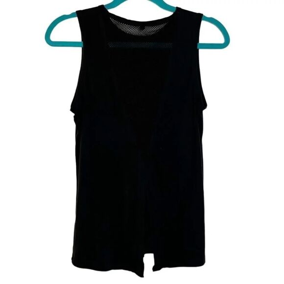 Mesh Detailing Athletic Tank Top Black Size XS - Picture 3 of 4